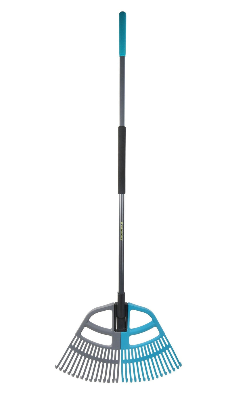 3-in-1 30-Tine Leaf Rake with Fibreglass Shaft, 24-1/2-in Wide P1337