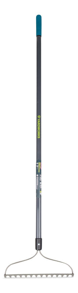 Metal 14-Tine L-Shaped Bow Rake, 60-in, Fibreglass Shaft