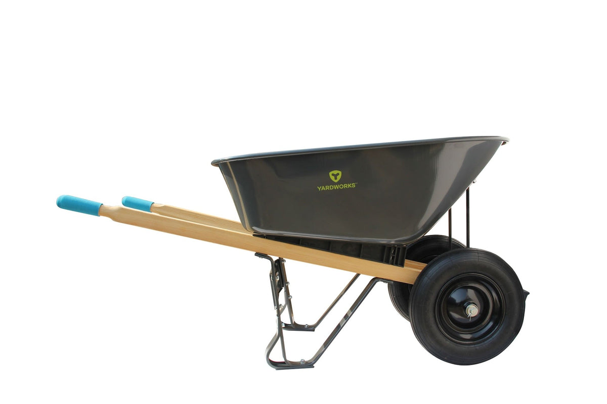 Steel Tray 2-Wheel Garden Wheelbarrow, 6-cu-ft